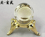 風水四神獣水晶玉(青龍、白虎、朱雀、玄武)台座付【FROMS(ゲルマ★天然石★silver)】