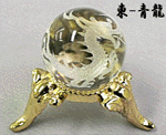 風水四神獣水晶玉(青龍、白虎、朱雀、玄武)台座付【FROMS(ゲルマ★天然石★silver)】